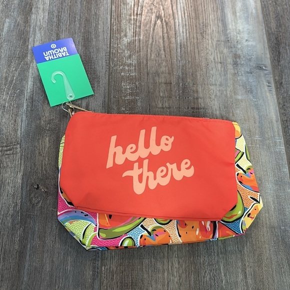 Tabitha Brown Hello There pouch zippered bag set of 2 New - Picture 2 of 5